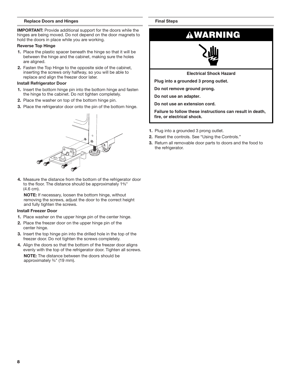 Warning | Maytag MRT118FZEM User Manual | Page 8 / 56