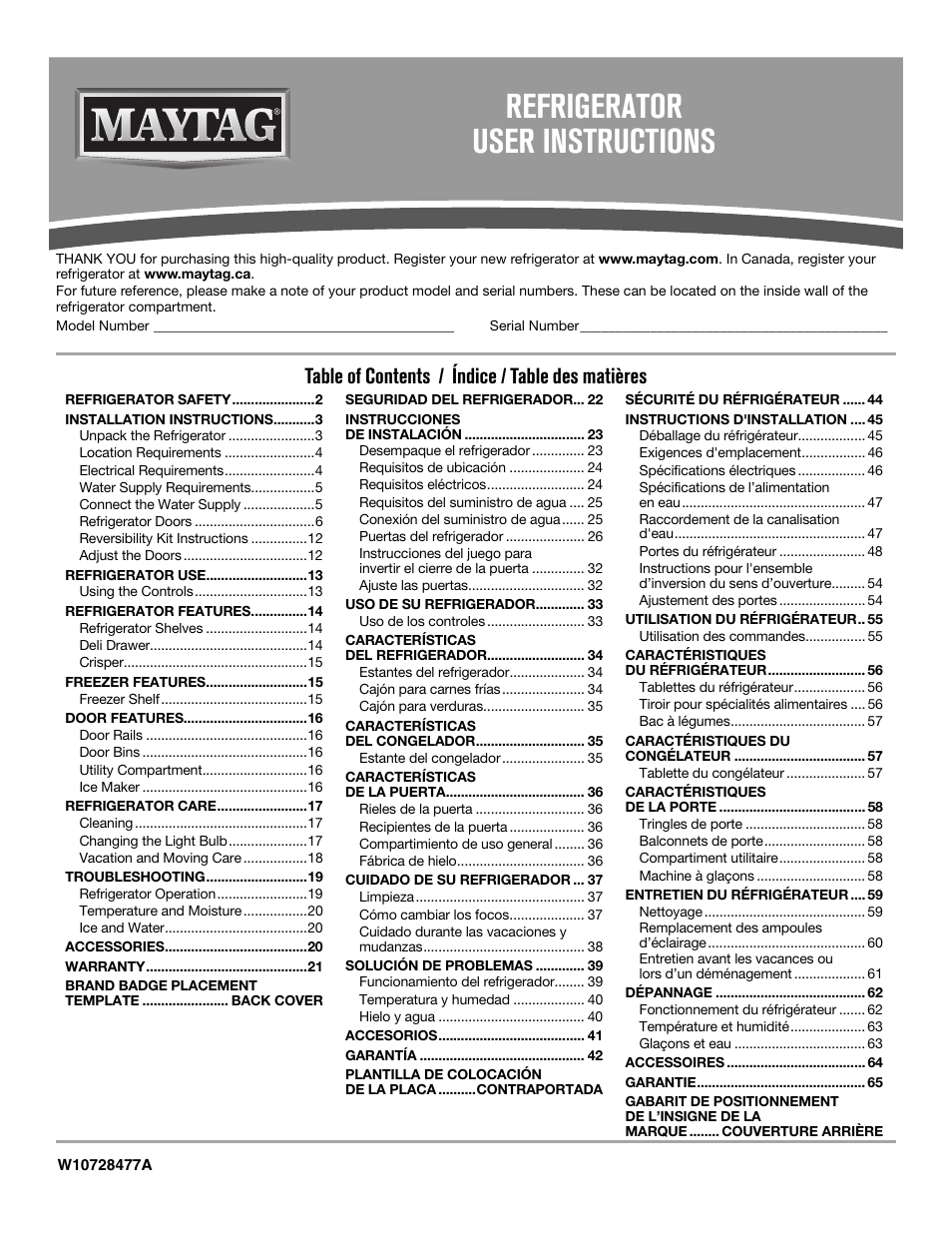 Maytag MRT519SZDM User Manual | 68 pages