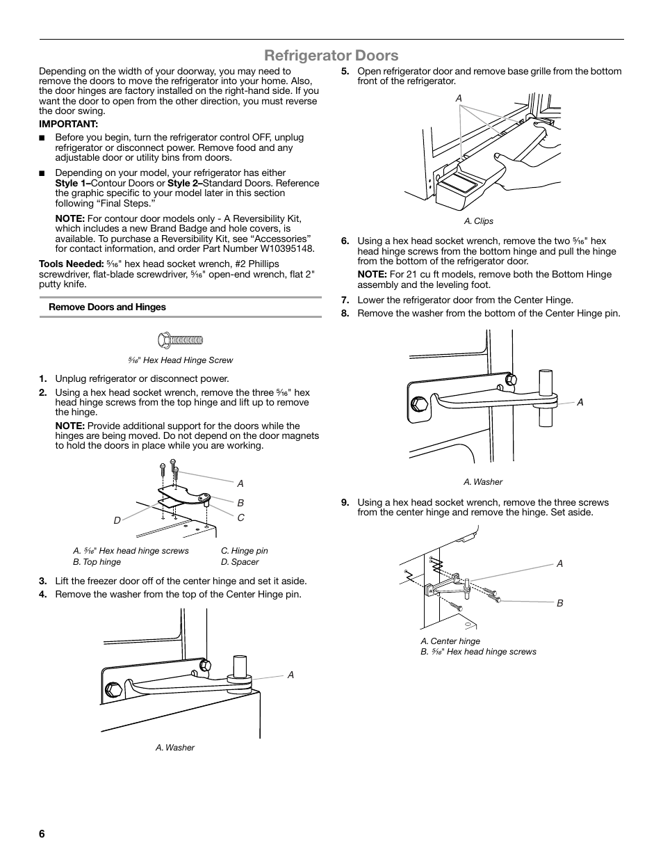 Refrigerator doors | Maytag WRT371SZBF User Manual | Page 6 / 78