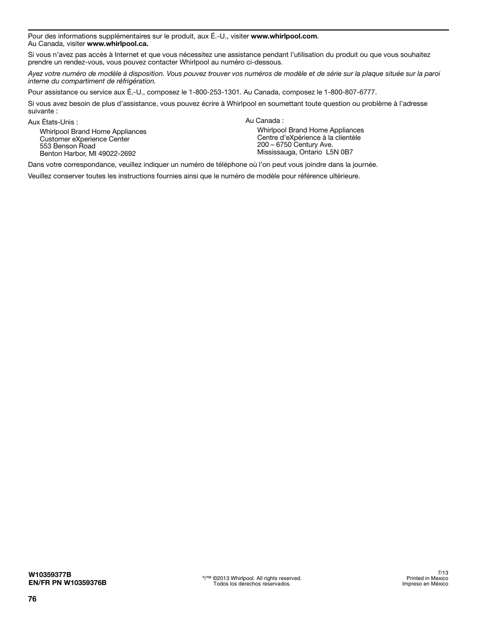 Maytag WRT371SZBF User Manual | Page 76 / 78