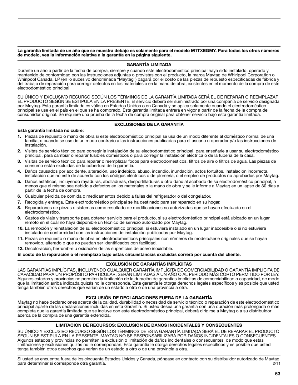 Maytag M8TXEGFBS User Manual | Page 53 / 84