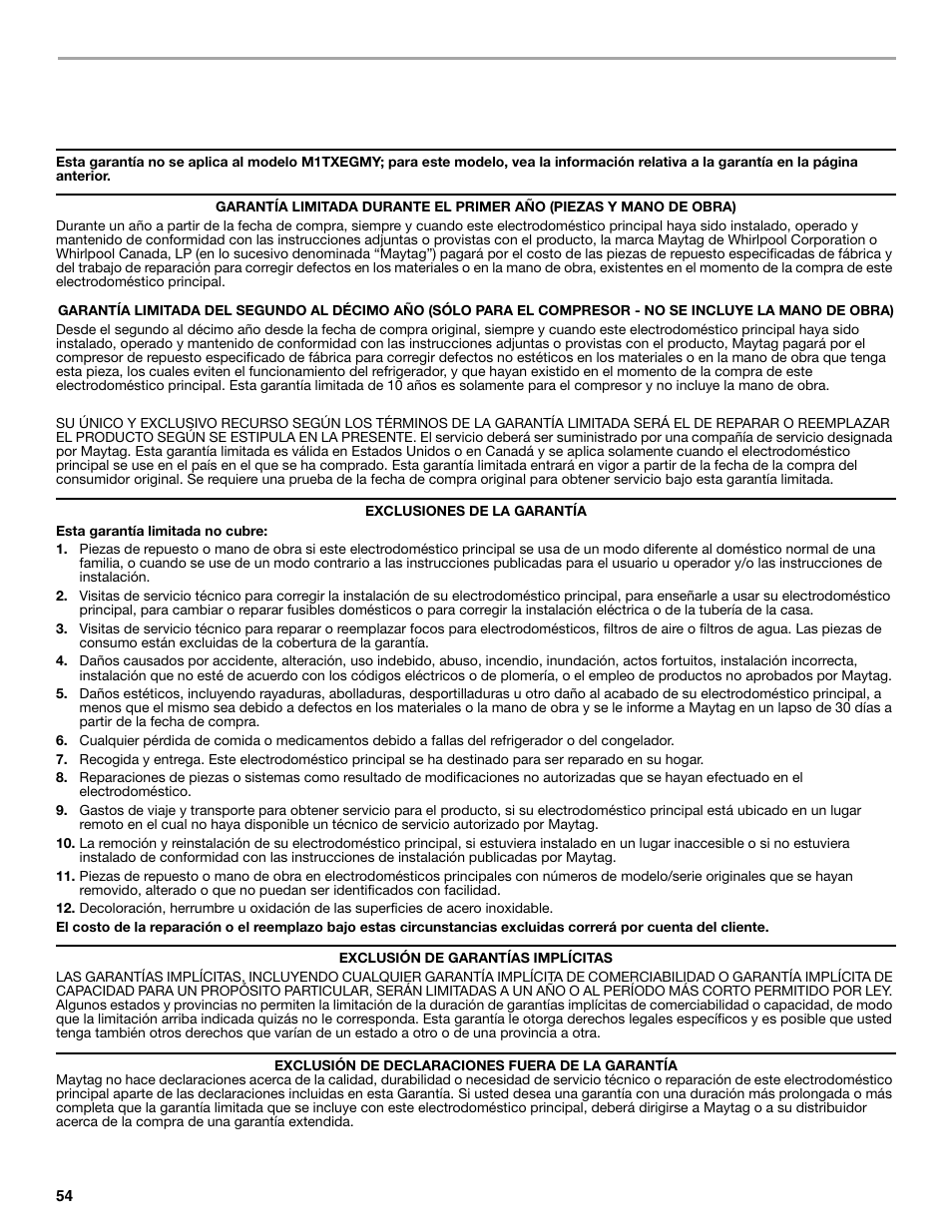 Maytag M8TXEGFBS User Manual | Page 54 / 84