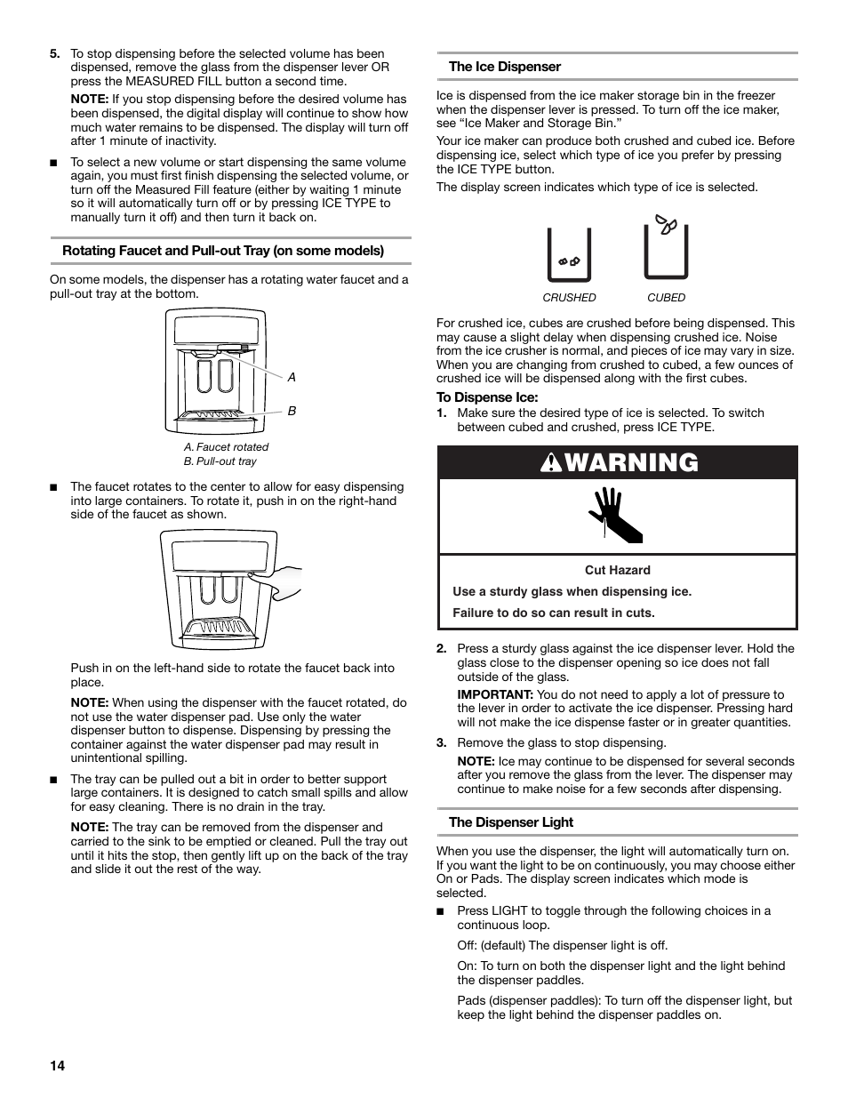 Warning | Maytag MFX2570AEM User Manual | Page 14 / 70