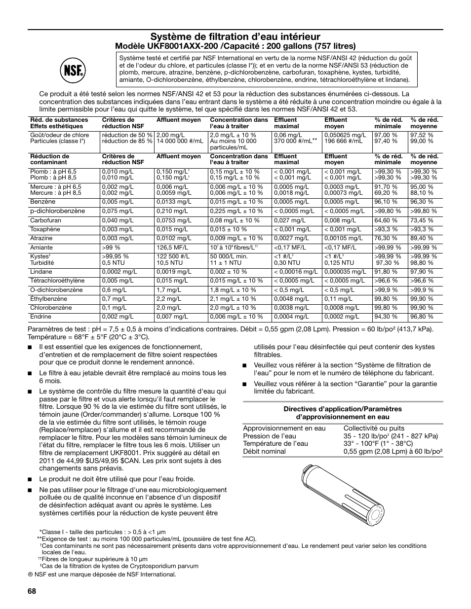 Système de filtration d’eau intérieur | Maytag MFX2570AEM User Manual | Page 68 / 70