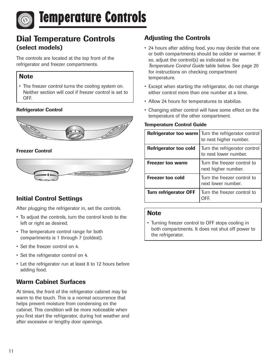 Temperature controls, Dial temperature controls | Maytag MBF1956HEB User Manual | Page 12 / 104