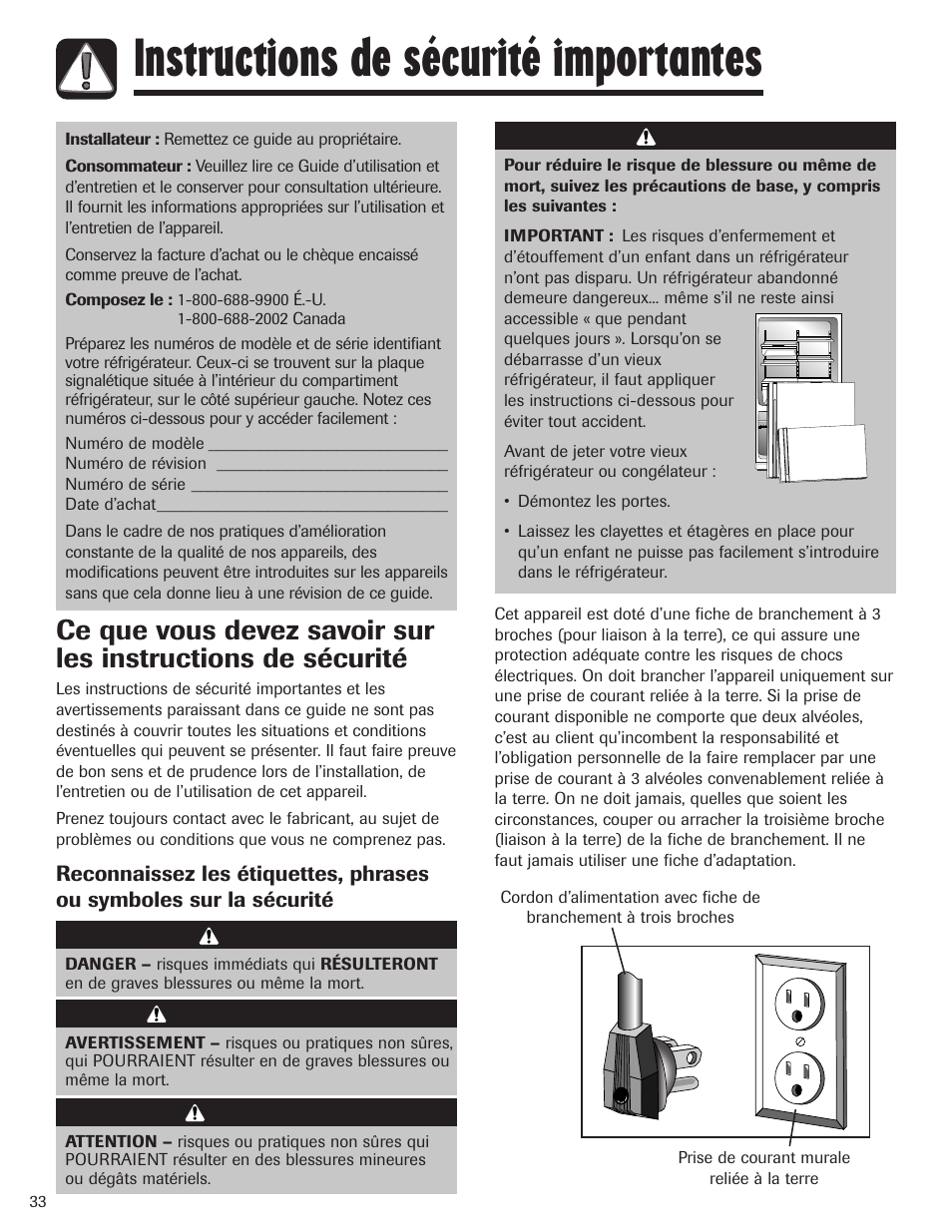 Instructions de sécurité importantes | Maytag MBF1956HEB User Manual | Page 34 / 104