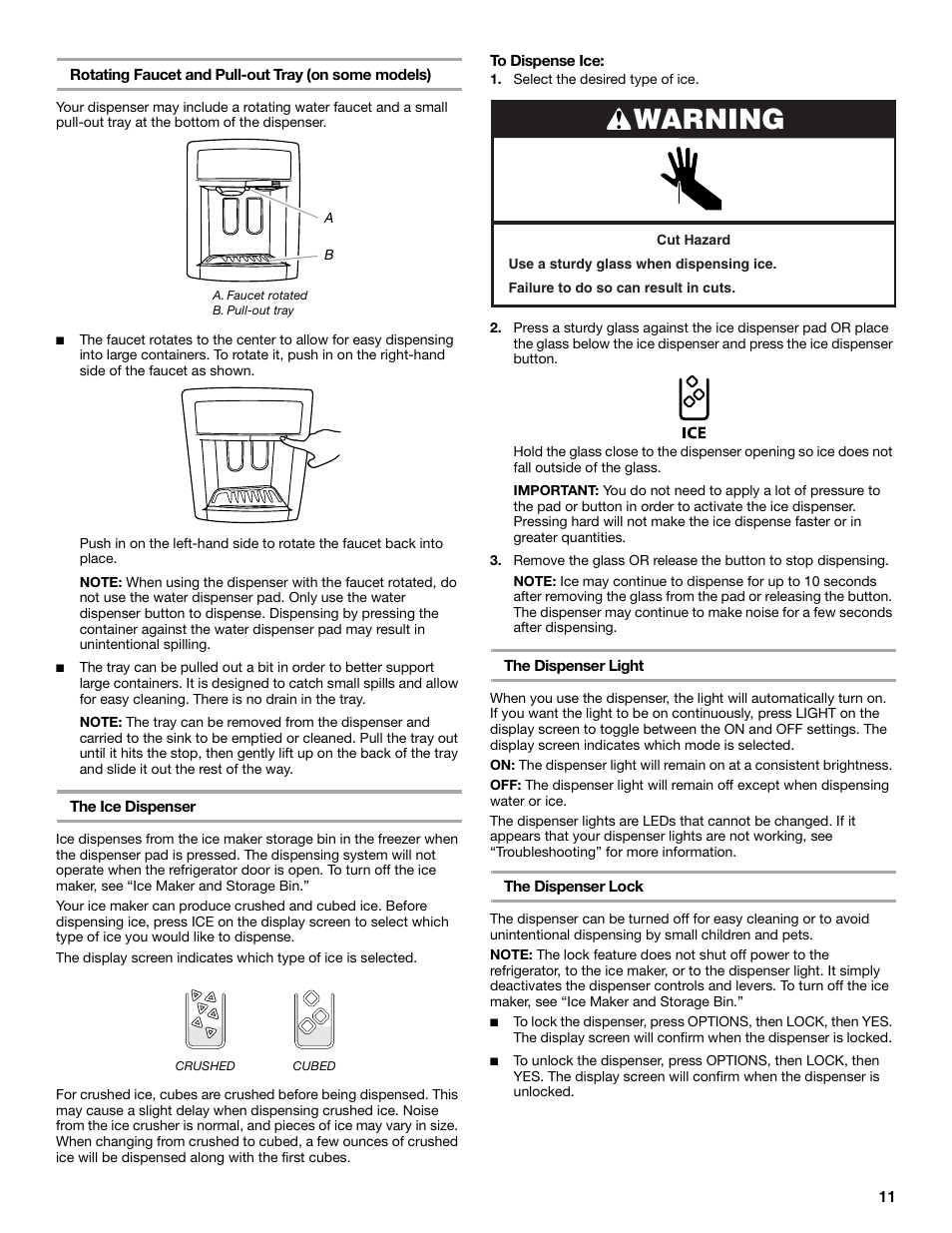 Warning | Maytag MFT2771XEB User Manual | Page 11 / 61