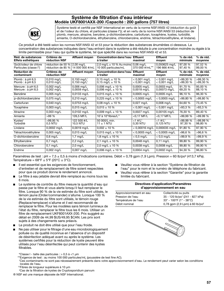 Système de filtration d’eau intérieur | Maytag MFT2771XEB User Manual | Page 57 / 61