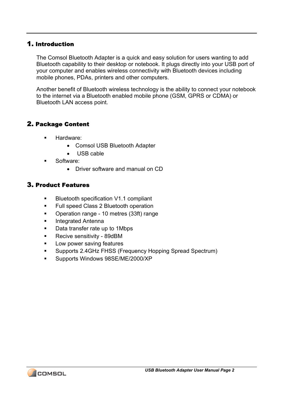 COMSOL UBT-120 User Manual | Page 3 / 12