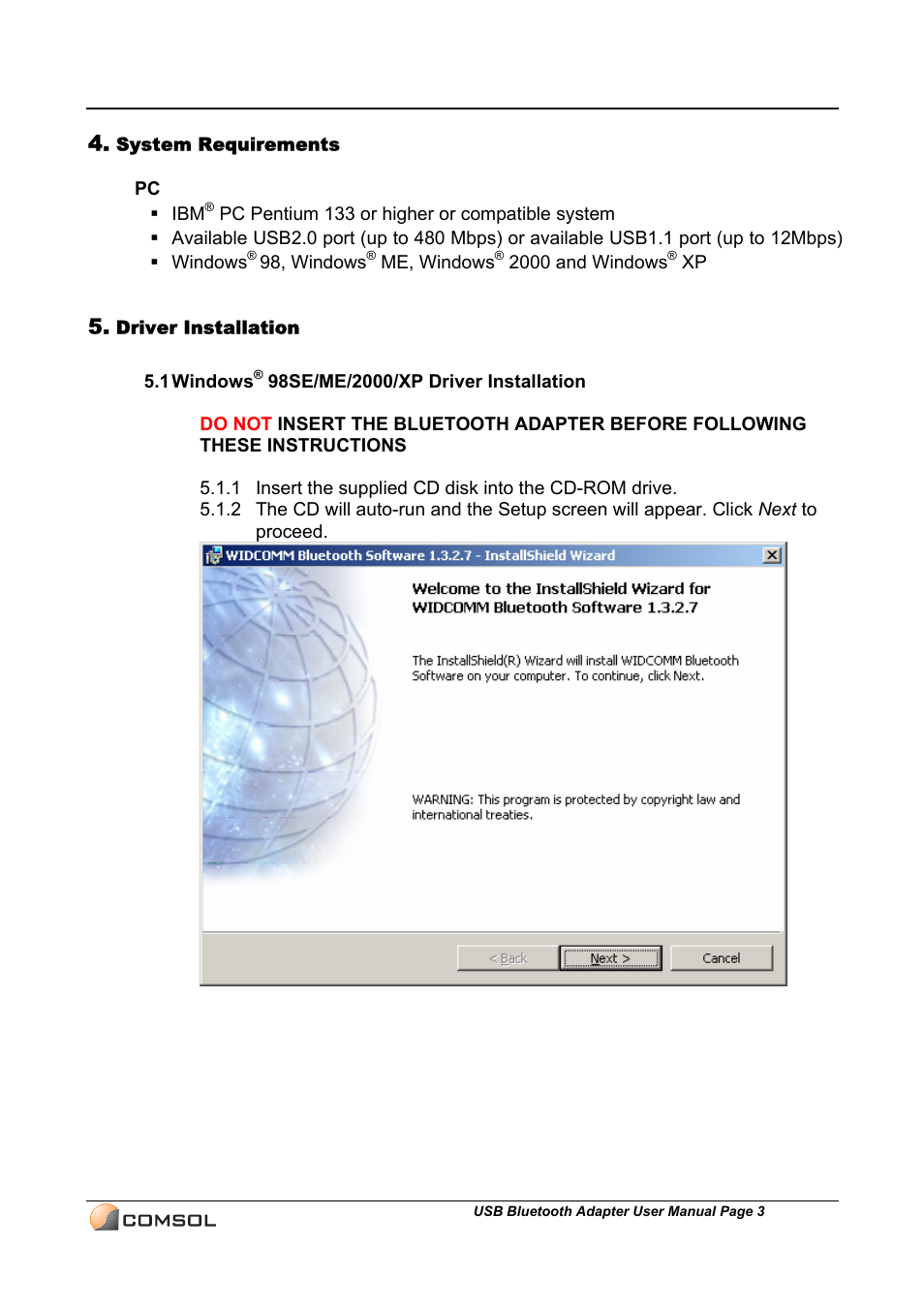 COMSOL UBT-120 User Manual | Page 4 / 12