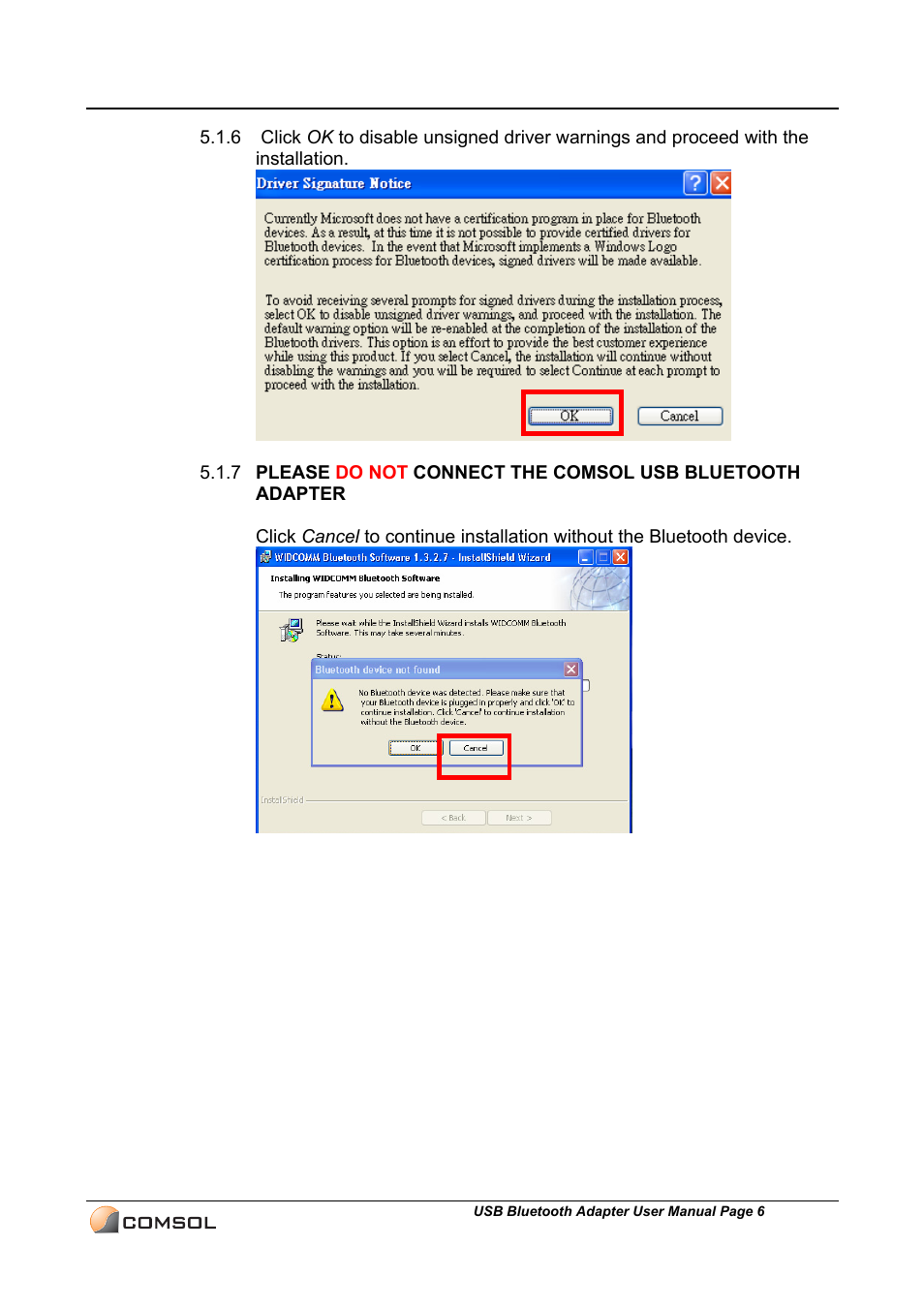 COMSOL UBT-120 User Manual | Page 7 / 12