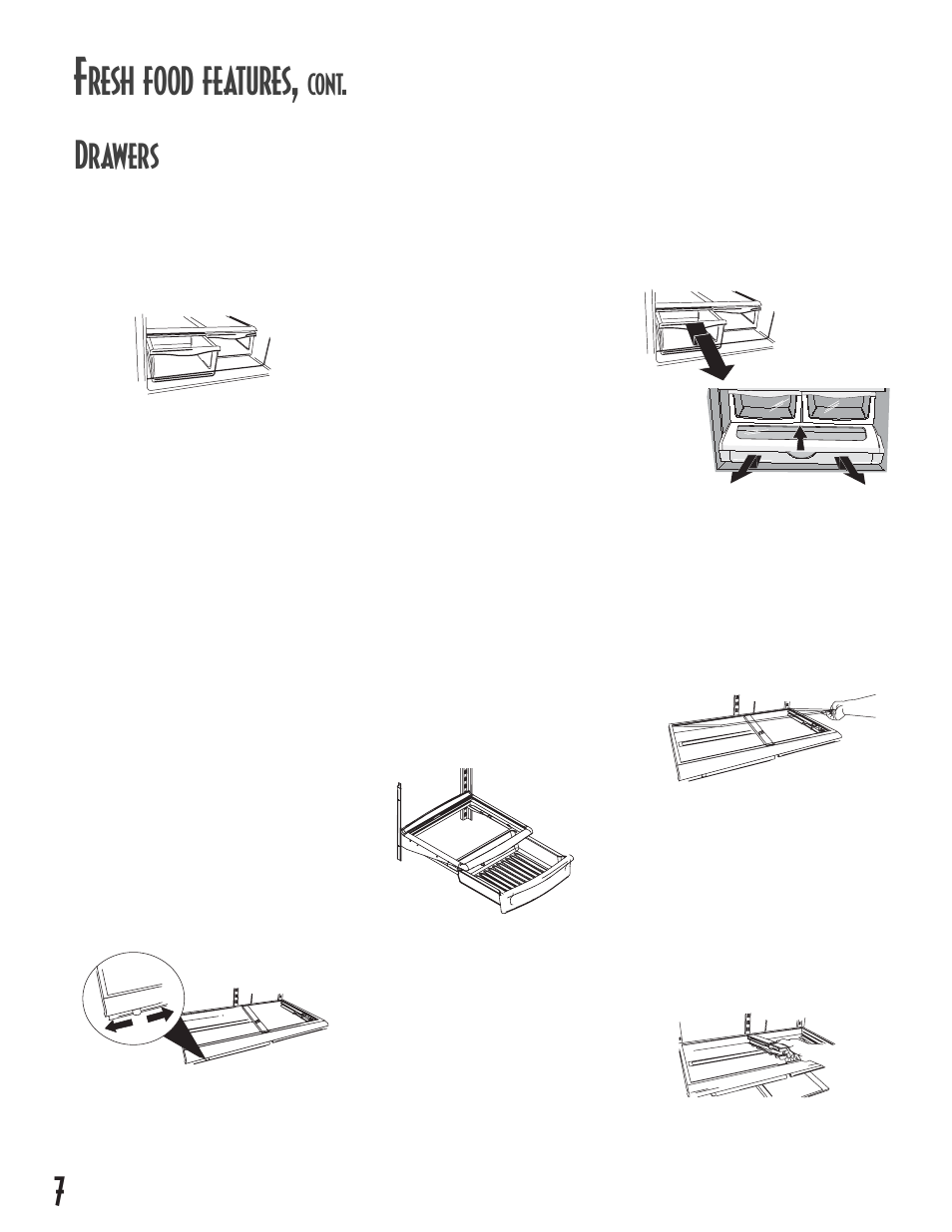 7drawers, Resh food features, Cont | Maytag MB1927PEHB User Manual | Page 8 / 184