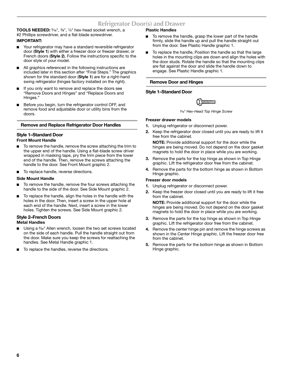 Refrigerator door(s) and drawer | Maytag MBF2562HEW User Manual | Page 6 / 66