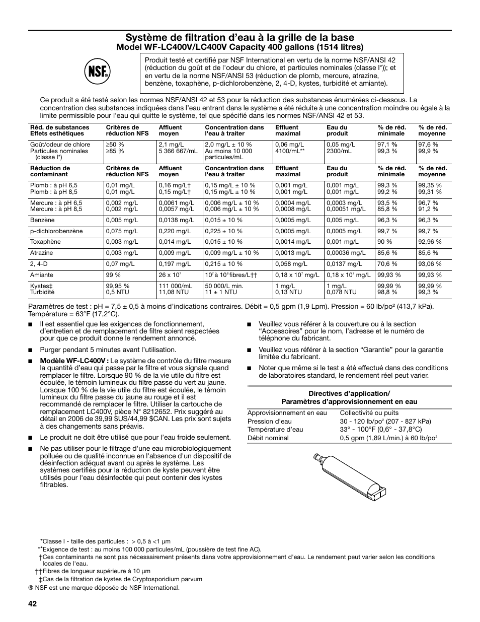 Système de filtration d’eau à la grille de la base | Maytag MSD2269KEA User Manual | Page 42 / 44