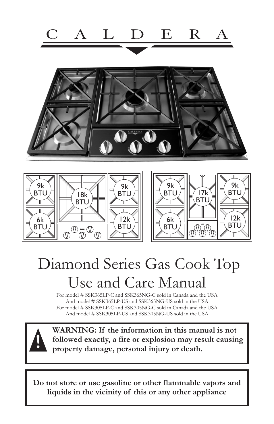 Caldera SSK365NG-C User Manual | 12 pages