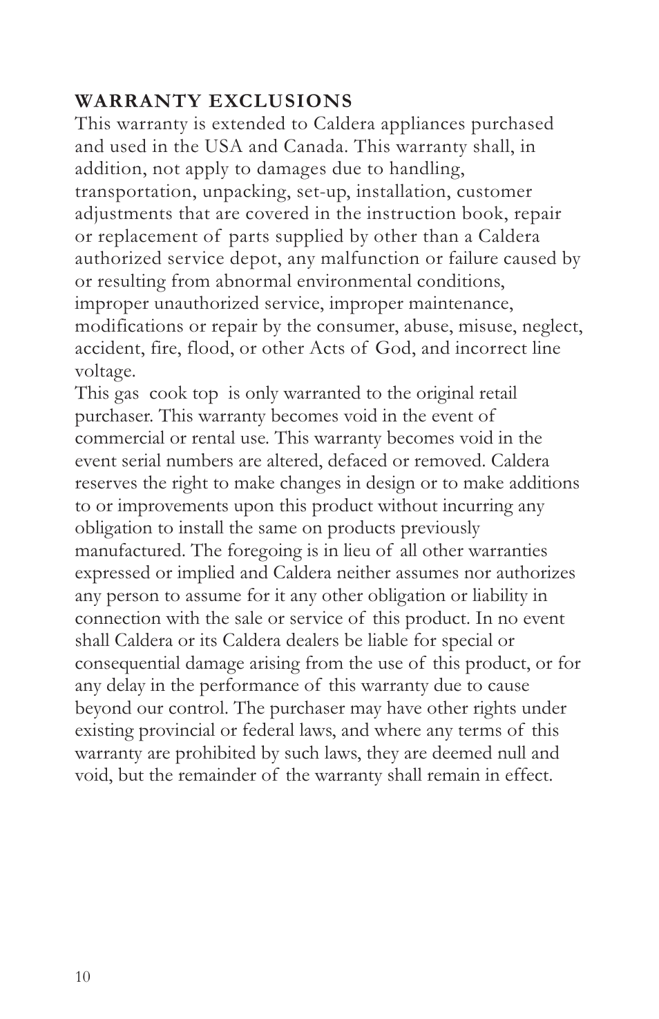 Caldera SSK365NG-C User Manual | Page 11 / 12