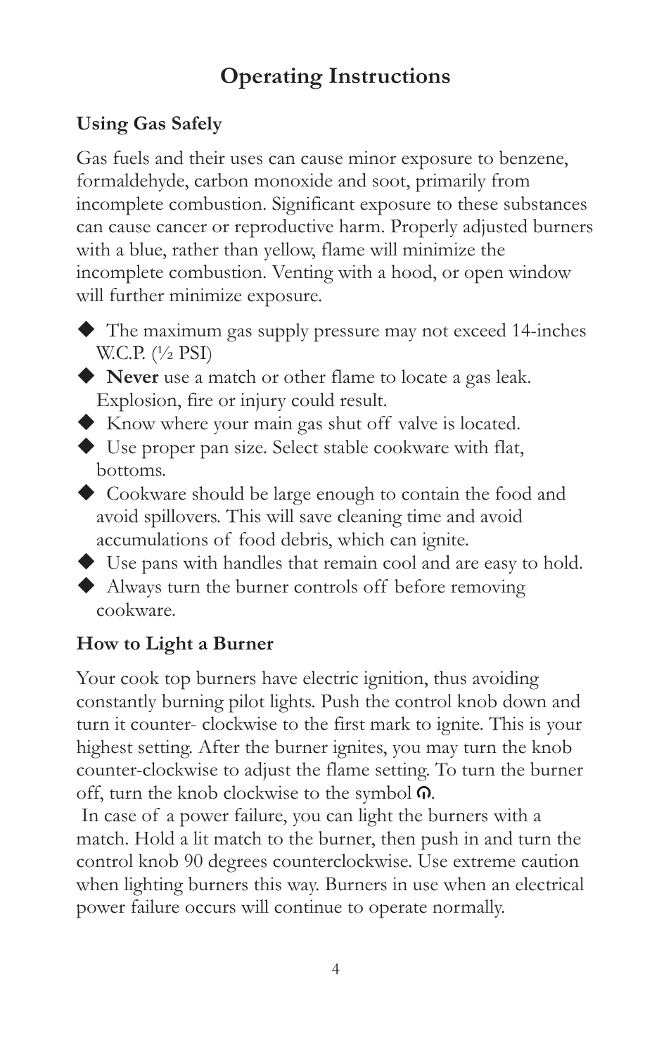 Operating instructions | Caldera SSK365NG-C User Manual | Page 5 / 12