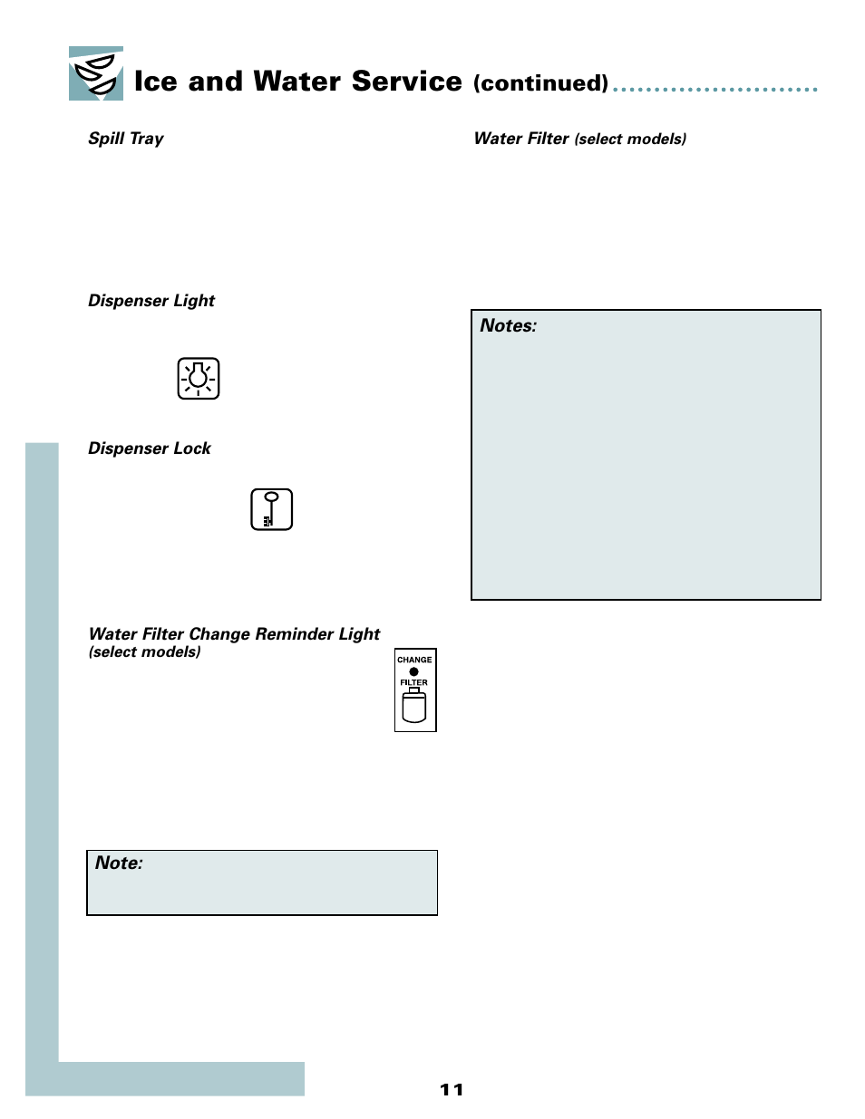 Ice and water service, Continued) | Maytag MSD2434HEQ User Manual | Page 12 / 60