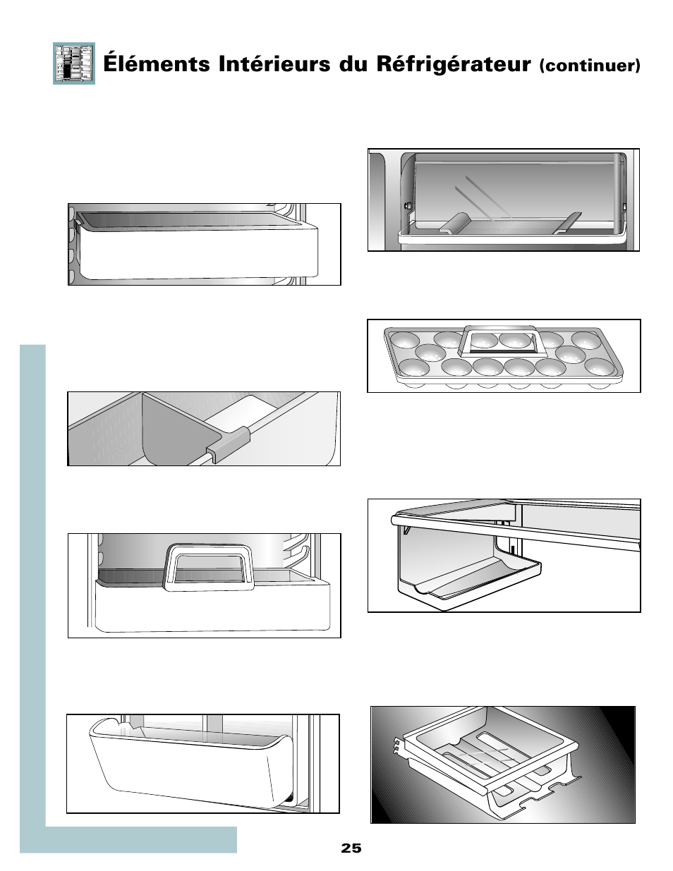 Éléments intérieurs du réfrigérateur, Continuer) | Maytag MSD2434HEQ User Manual | Page 26 / 60