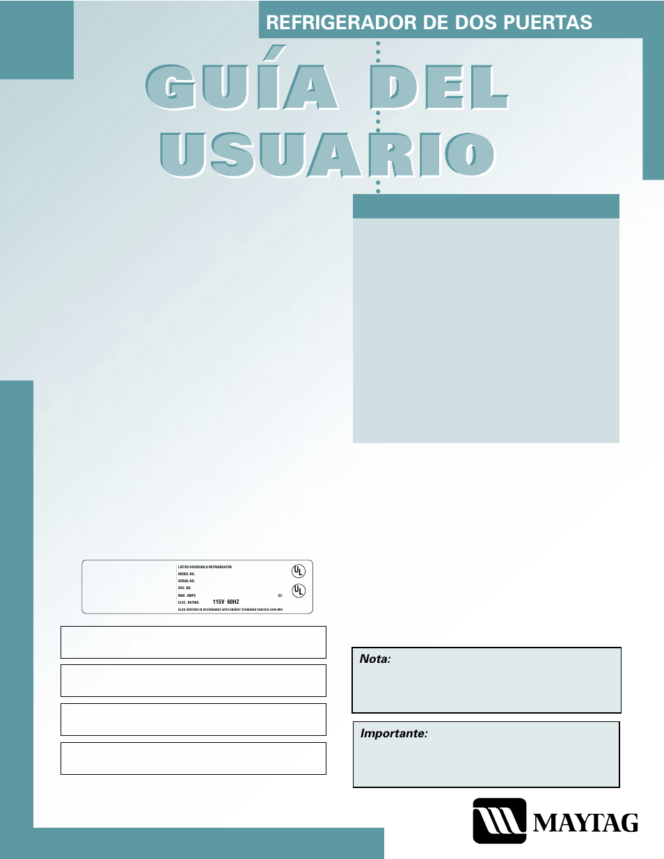 Refrigerador de dos puertas, Indíce | Maytag MSD2434HEQ User Manual | Page 41 / 60