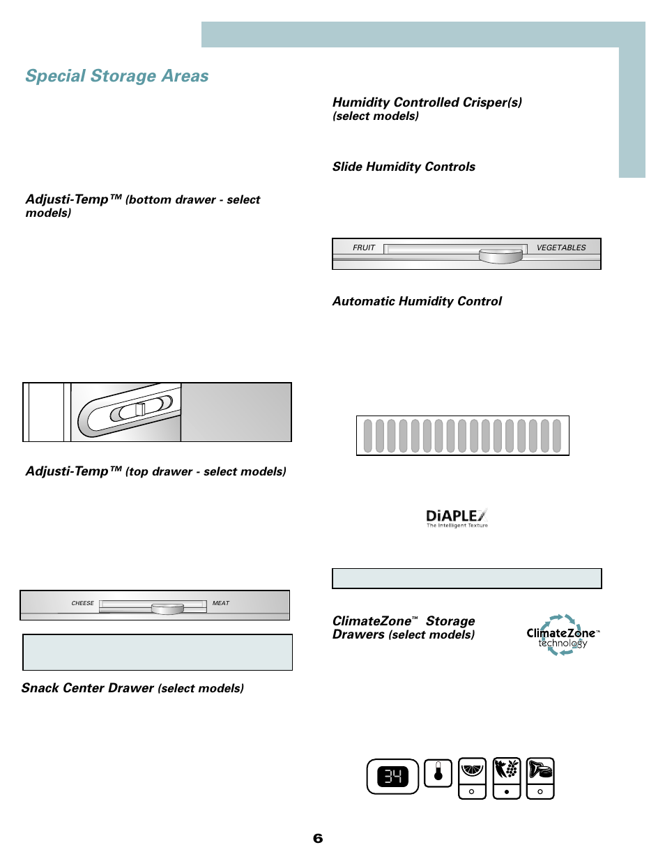 Special storage areas | Maytag MSD2434HEQ User Manual | Page 7 / 60