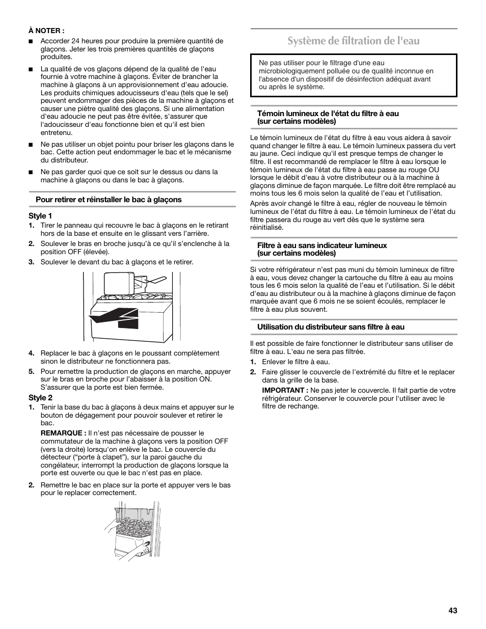 Système de filtration de l'eau | Maytag MSF22C2EXW User Manual | Page 43 / 54