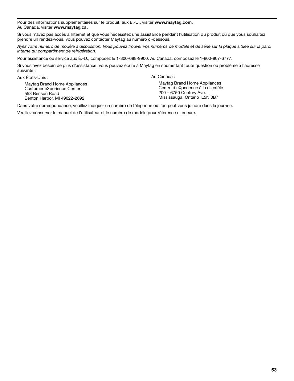 Maytag MSF22C2EXW User Manual | Page 53 / 54
