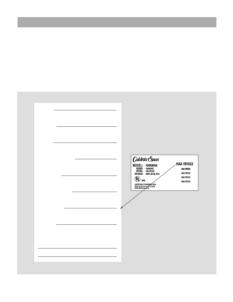 Important service information | Caldera Paradise Series User Manual | Page 3 / 24