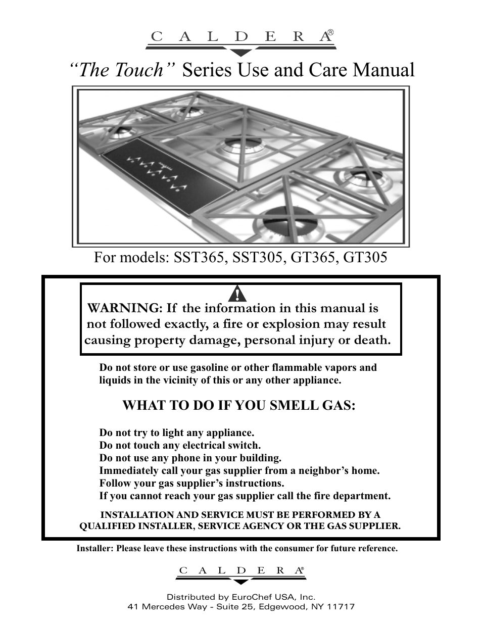 Caldera GT305 User Manual | 12 pages