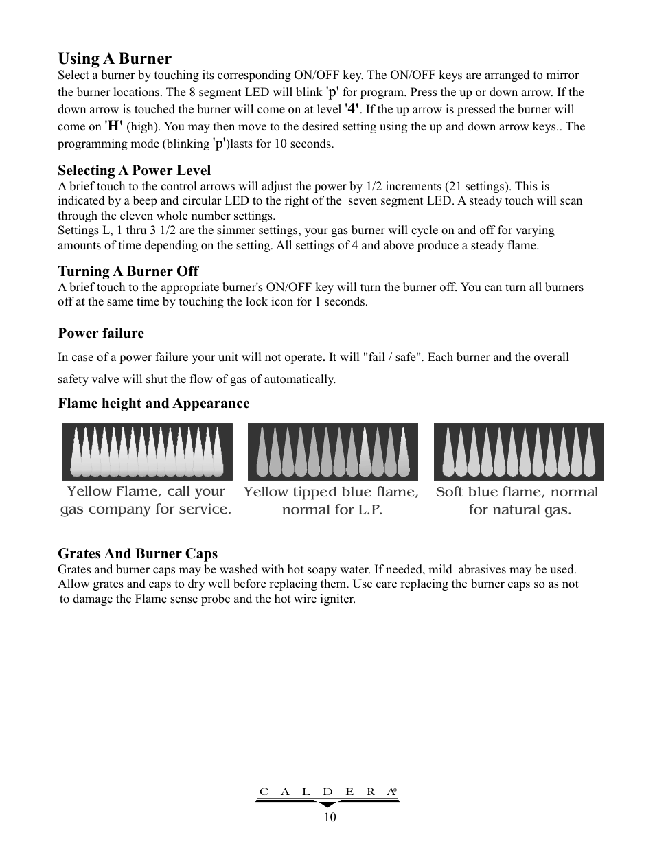 Using a burner | Caldera GT305 User Manual | Page 10 / 12