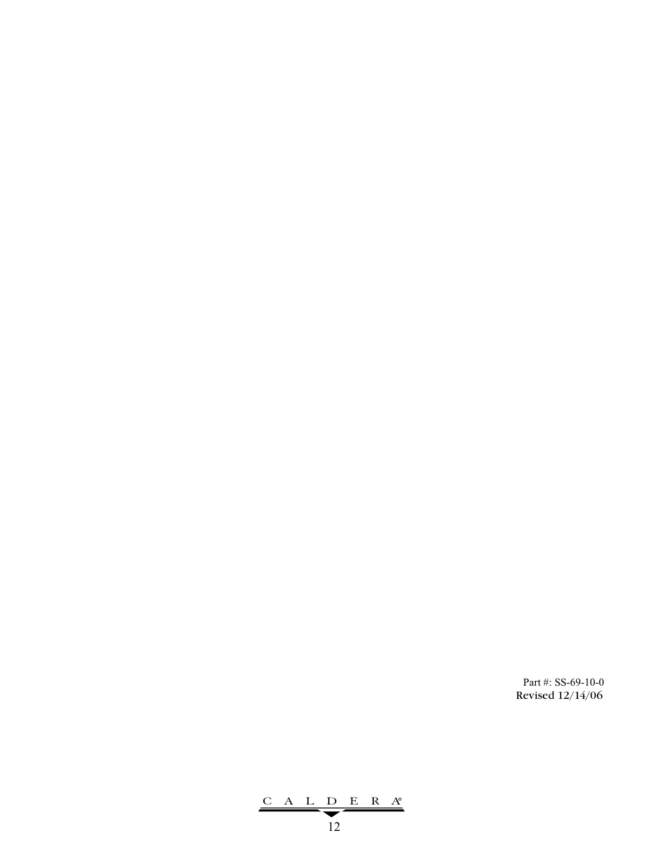 Caldera GT305 User Manual | Page 12 / 12
