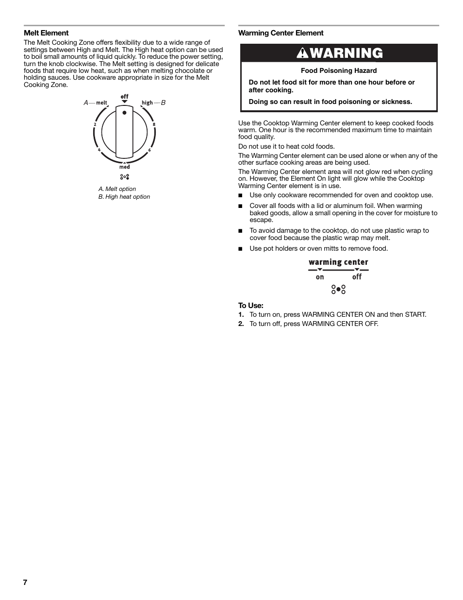 Warning | Maytag MER8850DS User Manual | Page 7 / 20