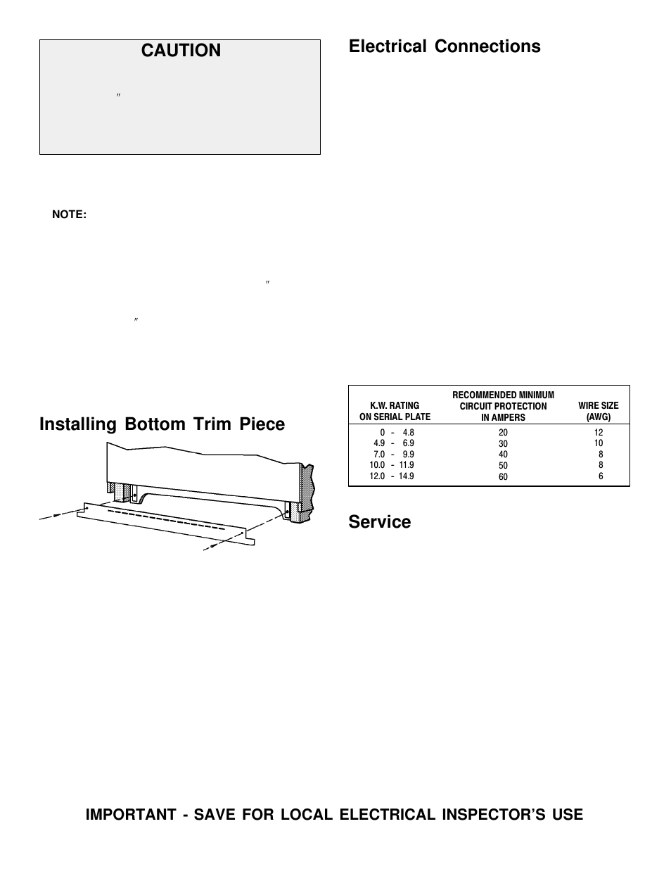 Caution, Service | Maytag MEW6630DDQ User Manual | Page 2 / 6