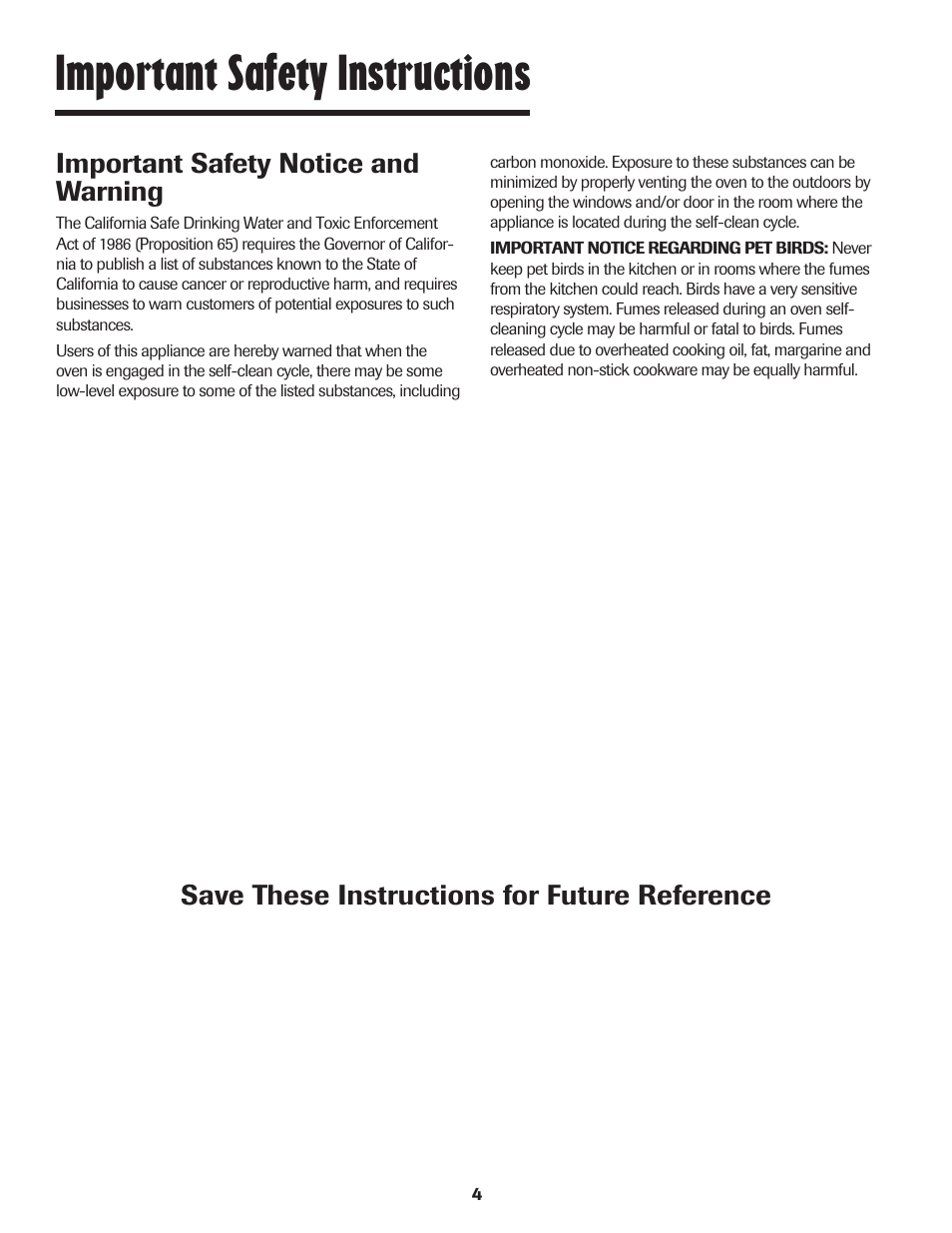 Important safety instructions | Maytag JW9633 User Manual | Page 5 / 80