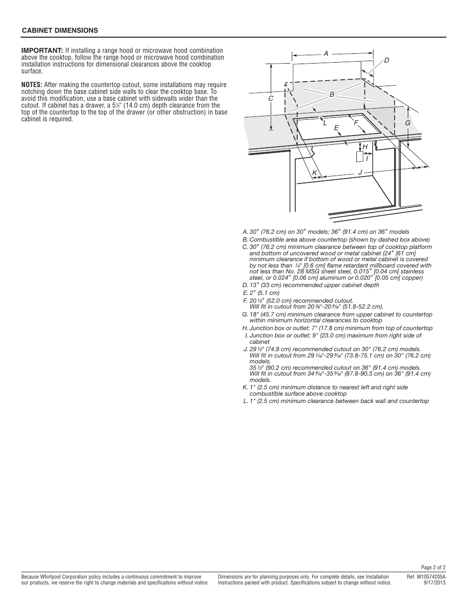 Maytag MEC9536BS Dimension Guide User Manual | Page 2 / 2