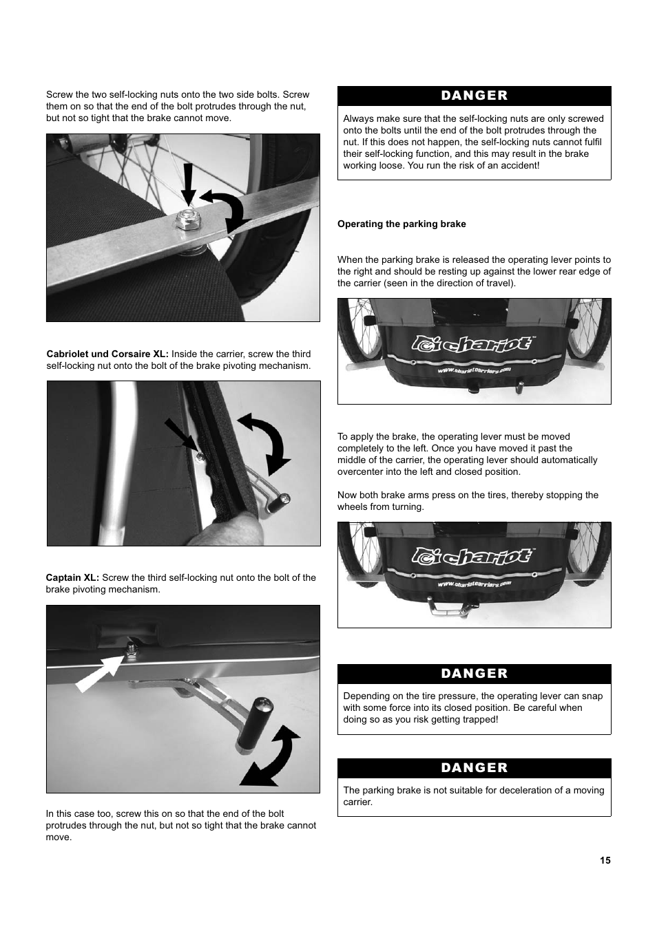 Chariot Carriers Captain XL User Manual | Page 15 / 40