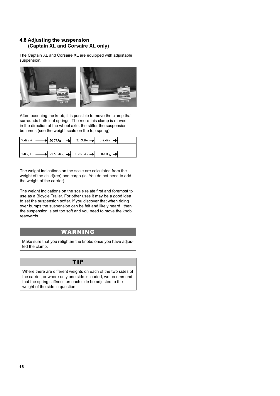 Chariot Carriers Captain XL User Manual | Page 16 / 40