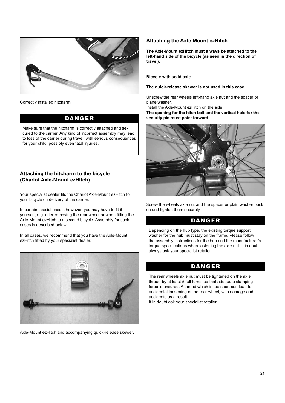 Chariot Carriers Captain XL User Manual | Page 21 / 40