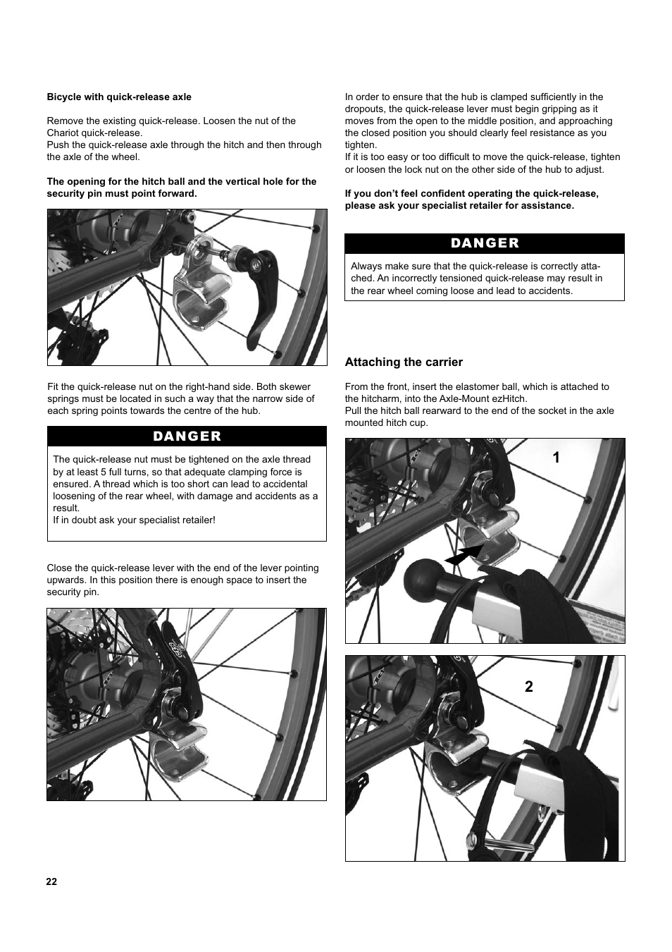 Chariot Carriers Captain XL User Manual | Page 22 / 40