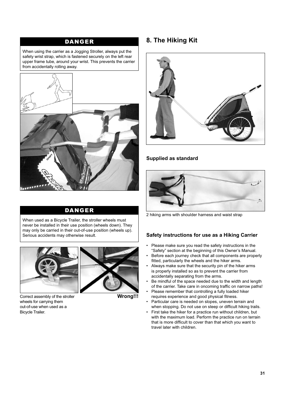 The hiking kit | Chariot Carriers Captain XL User Manual | Page 31 / 40