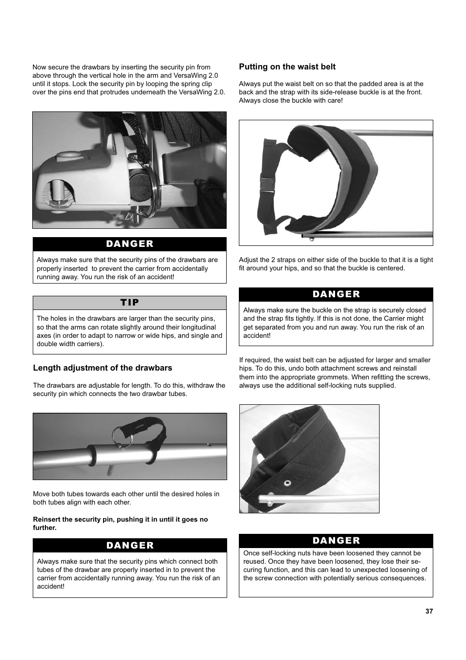 Chariot Carriers Captain XL User Manual | Page 37 / 40