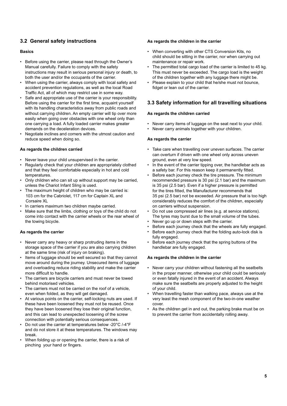 Chariot Carriers Captain XL User Manual | Page 5 / 40