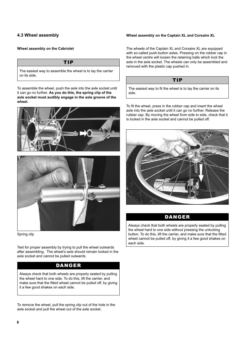 Chariot Carriers Captain XL User Manual | Page 8 / 40