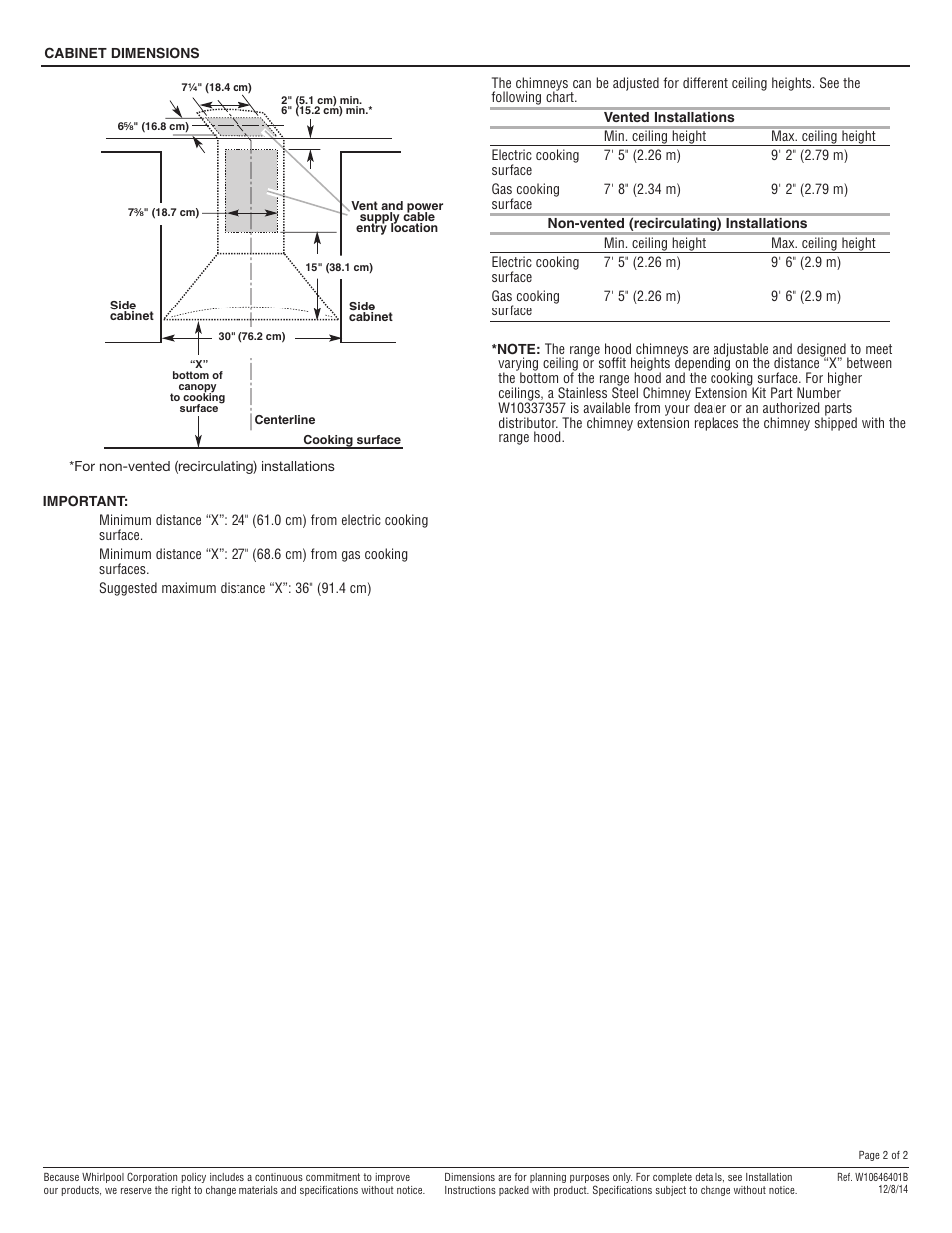 Maytag UXW7230BSS Dimension Guide User Manual | Page 2 / 2