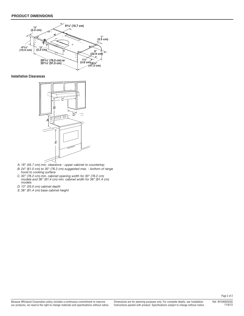 Maytag UXT5230AYS Dimension Guide User Manual | Page 2 / 2