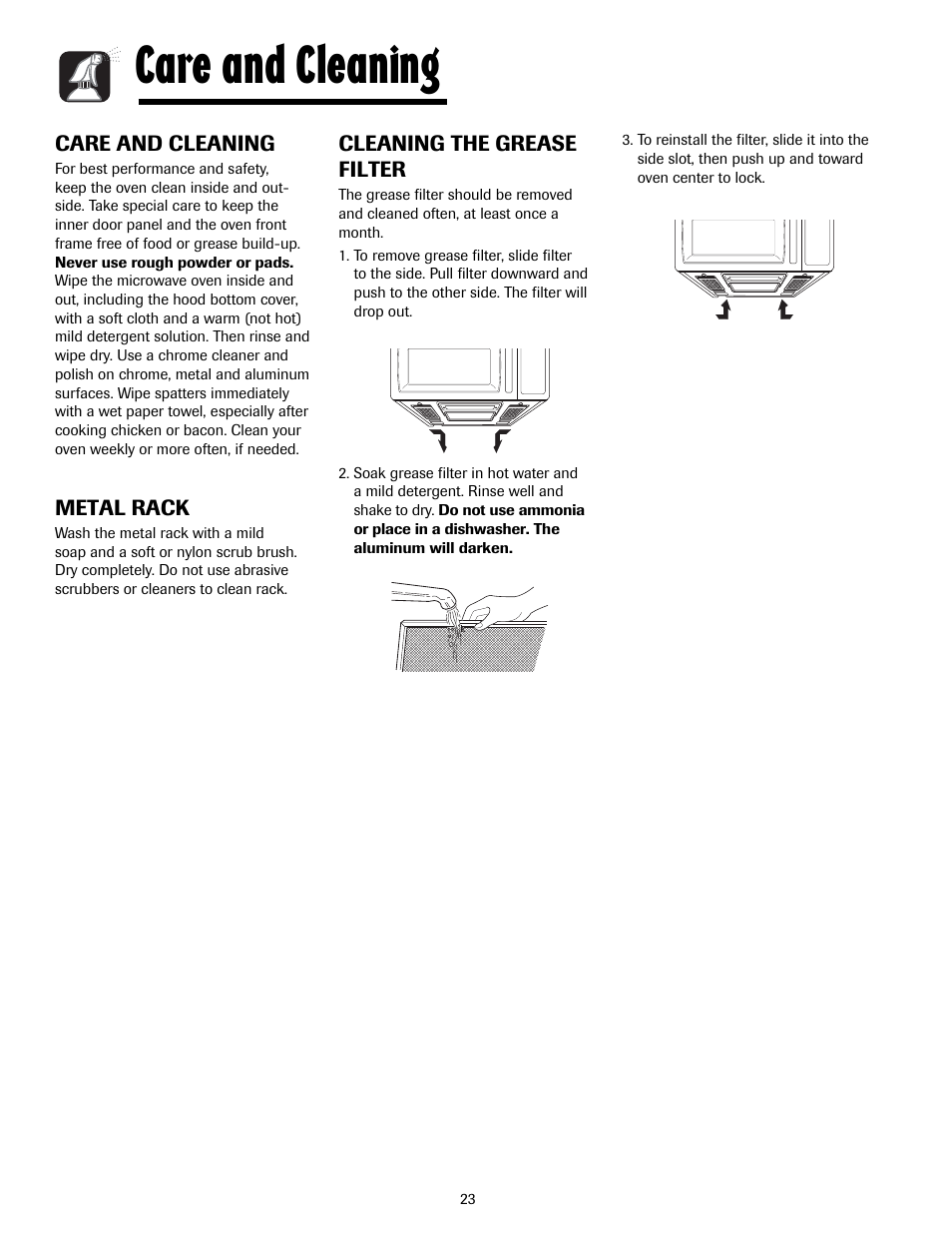 Care and cleaning | Maytag MMV5207ACQ User Manual | Page 23 / 84