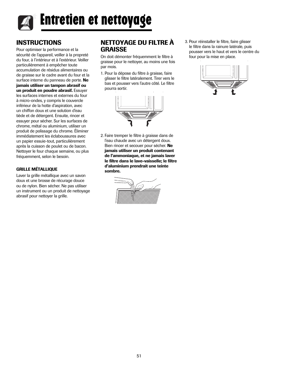 Entretien et nettoyage | Maytag MMV5207ACQ User Manual | Page 51 / 84