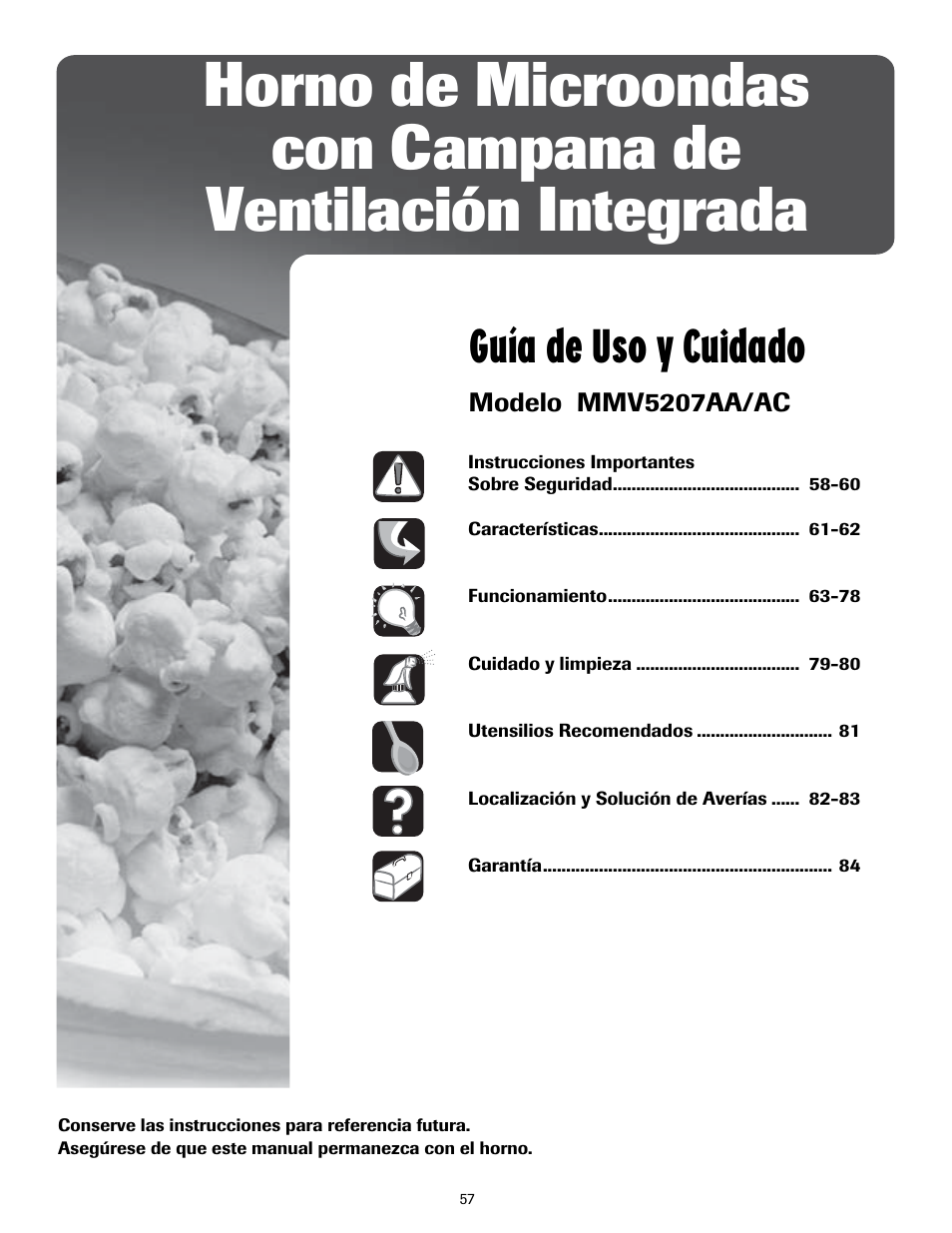 Guía de uso y cuidado | Maytag MMV5207ACQ User Manual | Page 57 / 84