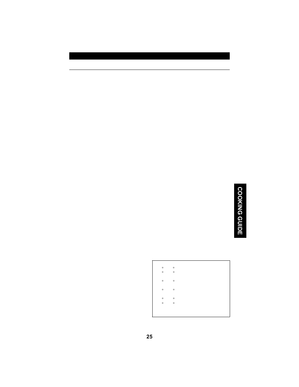 Cooking guide | Maytag MMV5100AAB User Manual | Page 25 / 40