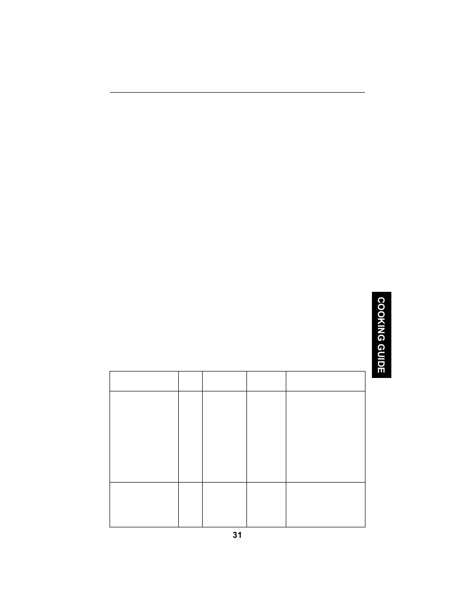 Cooking guide | Maytag MMV5100AAB User Manual | Page 31 / 40